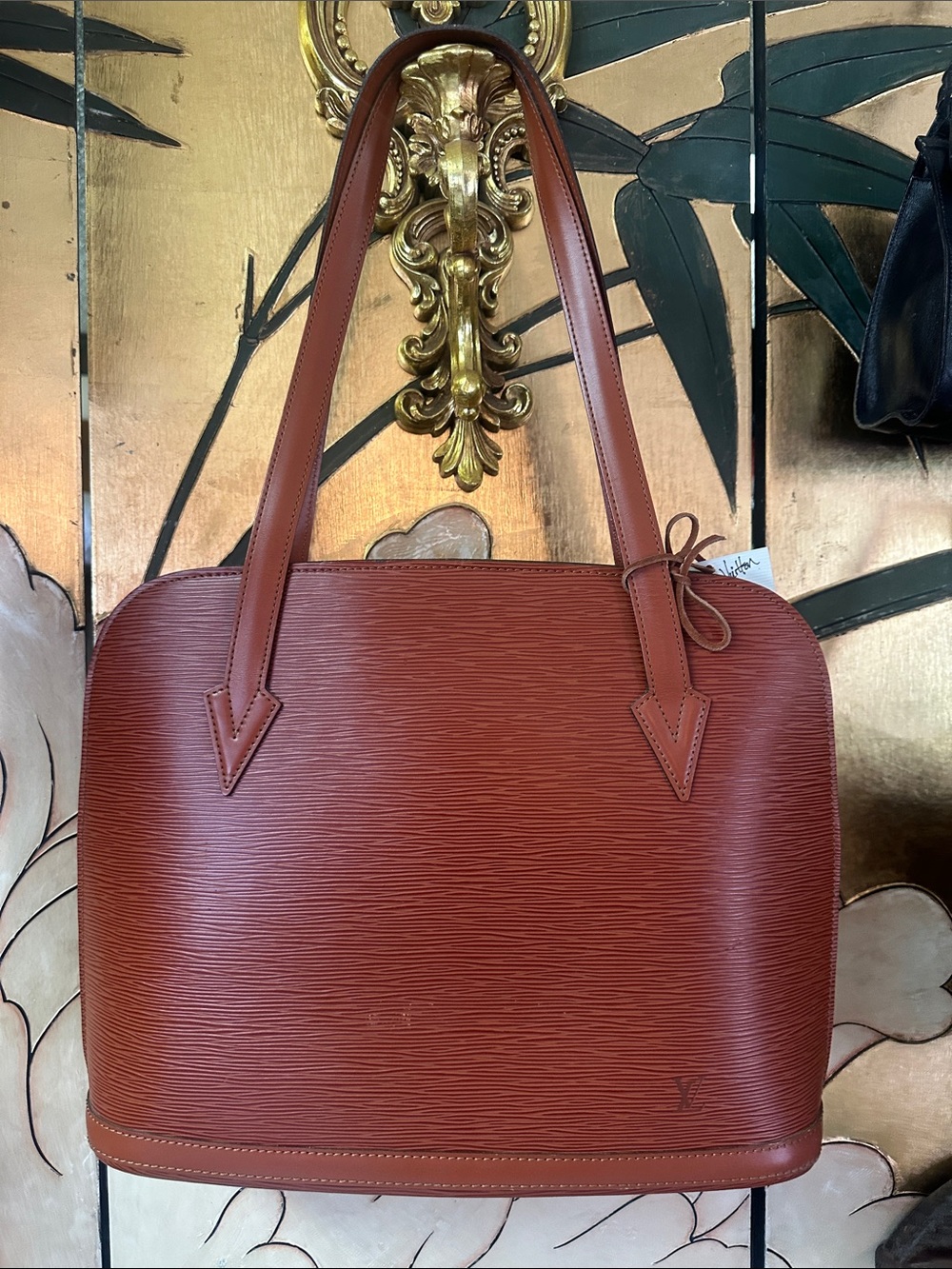 Louis Vuitton Red-Brown Epi Leather Alma Tote
